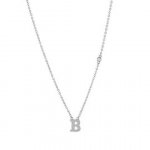 Sterling Silver Alphabet and CZ Necklace (N-1472)