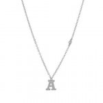 Sterling Silver Alphabet and CZ Necklace (N-1472)