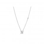 Sterling Silver Alphabet and CZ Necklace (N-1472)