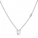 Sterling Silver Alphabet and CZ Necklace (N-1472)