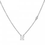 Sterling Silver Alphabet and CZ Necklace (N-1472)