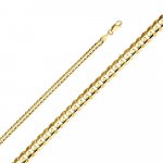 Sterling Silver Gold Vermeil Flat Curb Chain 4.3mm (GD100-G)