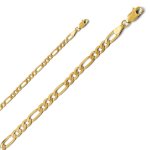 Sterling Silver Gold Vermeil Flat Figaro Chain 4.2mm (FIG100-G)