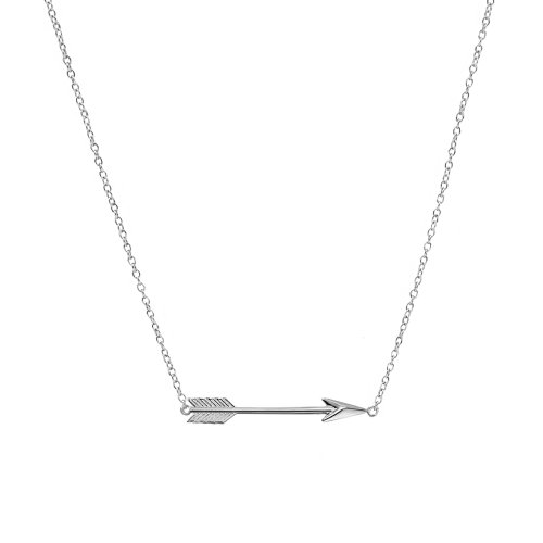Sterling Silver Plain Arrow Necklace (N-1474)