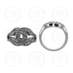 Silver Rhodium Plated CZ Chanel Inspired Ring (CN-460)