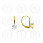 14K Gold Earrings Casting Leverback 8mm (G-CLB-8-14K)