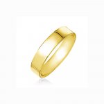 Sterling Silver Gold Plated 5mmm Plain Band Ring (R-1596)