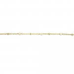 Sterling Silver Gold Plated Dainty Pearl and Satellite Anklet (ANK-1098)