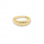 Sterling Silver Gold Plated Thin Croissant Ring (R-1594)