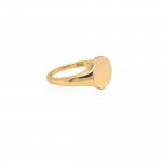 Sterling Silver Gold Plated Minimal Oval Signet Ring (R-1593)