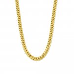 Sterling Silver Gold Plated Miami Cuban Curb Chain 7.7mm (CGD220-G)