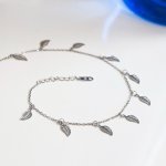 Sterling Silver Dangling Leaf Anklet  (ANK-1087)