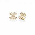 Sterling Silver CZ Tapered Baguette Chanel Studs (ST-1544)
