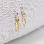 10K Yellow Gold Paperclip Droop Studs (GE-10-1100)