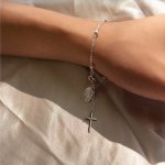 Sterling Silver Beaded Rosary Bracelet (BR-1385)