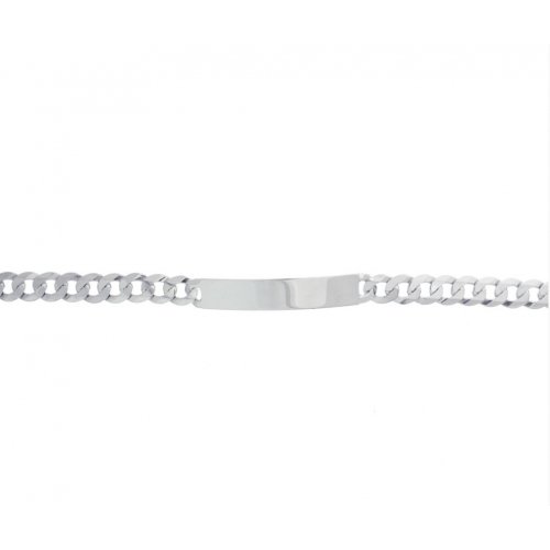 Silver ID Bracelet Curb(ID-GD-220-RH) Men&#039;s 8.5mm