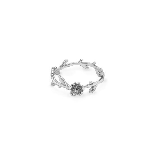 Sterling Silver Rose and Ivy Ring (R-1600)