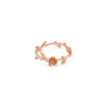 Sterling Silver Rose Gold Plated Rose and Ivy Ring (R-1600-R)