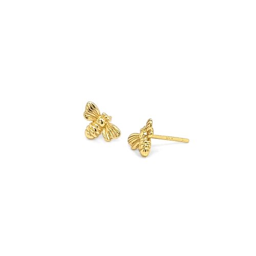 Sterling Silver Gold Plated Bumble Bee Stud (ST-1543)