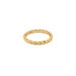 Sterling Silver Gold Plated Chunky Rope Ring (R-1598-G)