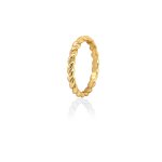 Sterling Silver Gold Plated Chunky Rope Ring (R-1598-G)