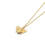 Sterling Silver Gold Plated Bumble Bee Necklace (N-1482)
