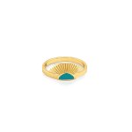 Sterling Silver Empire Turquoise Enamel Ring (R-1599)