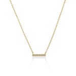 Sterling Silver Mini CZ Bar Necklace (N-1484)