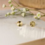Sterling Silver Sun Ray Disc Studs (ST-1539)