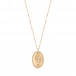 10K Yellow Gold Diamond Oval Jesus Necklace (GC-10-1186)