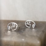 Sterling Silver Abstract Line Face Studs (ST-1536)