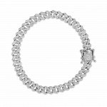 Sterling Silver CZ Pave Figaro Hip Hop Bracelet 5mm (BR-CZ-143)