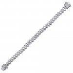 Sterling Silver CZ Pave Figaro Hip Hop Bracelet 5mm (BR-CZ-143)