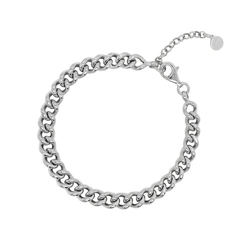 Sterling Silver Thick Hollow Curb Chain Bracelet 7mm (PCDG-200)
