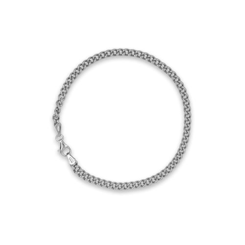 Sterling Silver Thick Hollow Curb Chain Bracelet 3.7mm (PCDG-100)