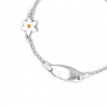 Sterling Silver Enamel Daisy ID Bracelet (ID-B-1001)