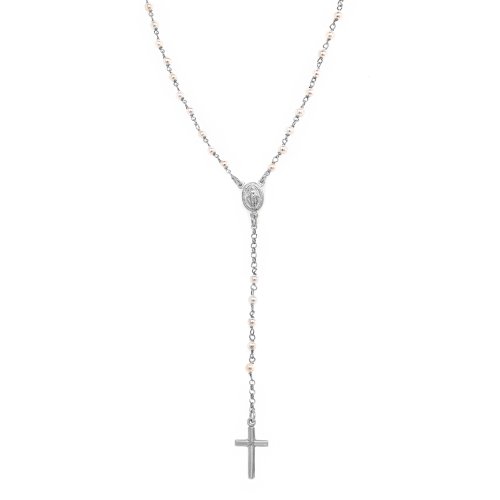 Sterling Silver 3mm Pearl Rosary (ROS-1010)
