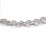 Sterling Silver Mixed Heart and Rolo Chain Anklet (ANK-1100)