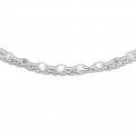 Sterling Silver Mixed Valentino and Rolo Chain Anklet (ANK-1101)