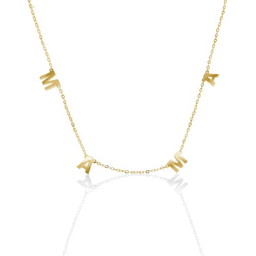 10K Yellow Gold Mama Letter Necklace (GC-10-1188)