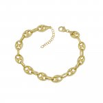 Sterling Silver Gold Plated Puffed Gucci Chain 6mm (PGUCCI-60-G)