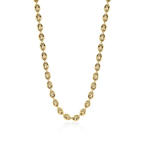 Sterling Silver Gold Plated Puffed Gucci Chain 6mm (PGUCCI-60-G)