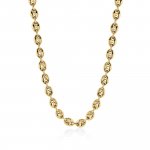 Sterling Silver Gold Plated Puffed Gucci Chain 7.8mm (PGUCCI-80-G)