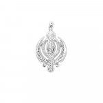 Sterling Silver Diamond Cut Khanda Pendant (P-1458)