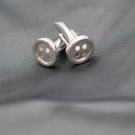Sterling Silver Button Cufflinks (CL-117)
