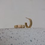 10K Yellow Gold Scalloped Hoops (GE-10-1102)