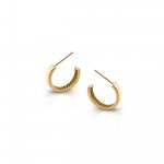 10K Yellow Gold Scalloped Hoops (GE-10-1102)