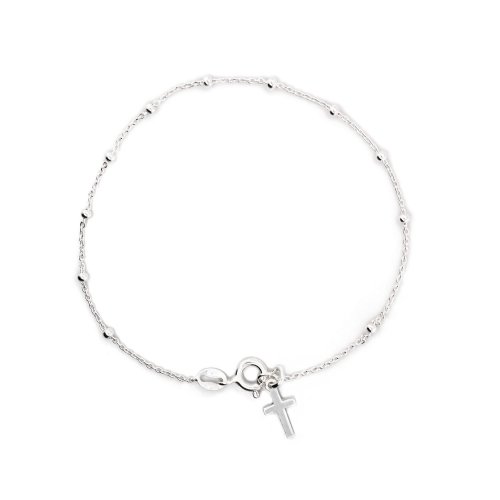 Sterling Silver Rosary Religious Pendant Necklace 2mm (ROS-1002)