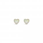 Sterling Silver Heart Mother of Pearl CZ Halo Stud (ST-1556)