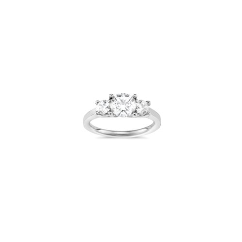 Sterling Silver Claw Set 3 Stone CZ Ring (R-1606)
